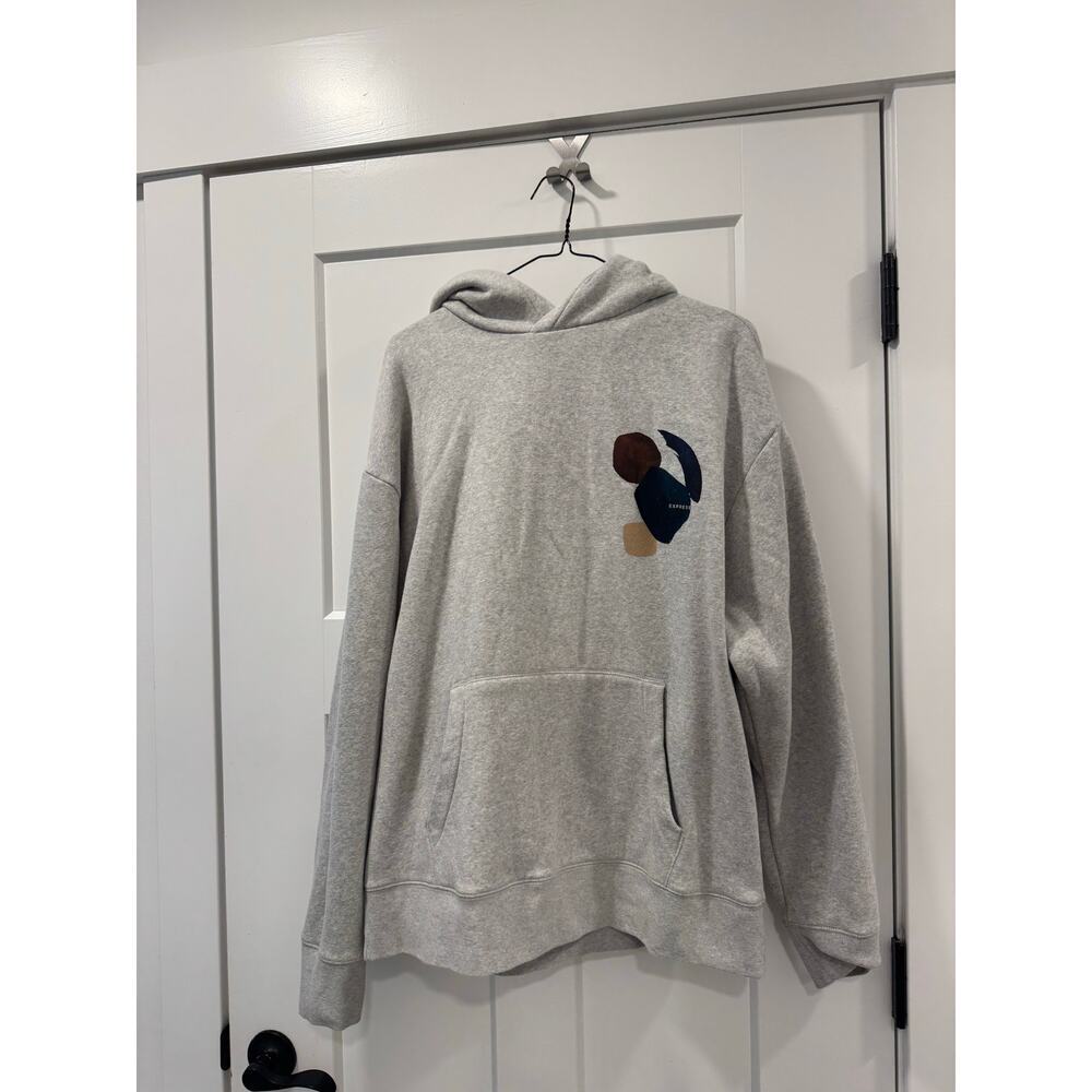 Express Graphic Hoodie Grey size large
